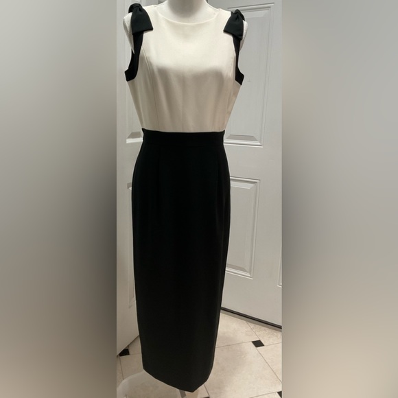 Talbots Dresses & Skirts - 🌱NWT Talbots Women’s Maxi Black/White Shoulders Bows Details, Size 6